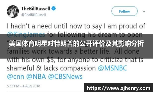 美国体育明星对特朗普的公开评价及其影响分析